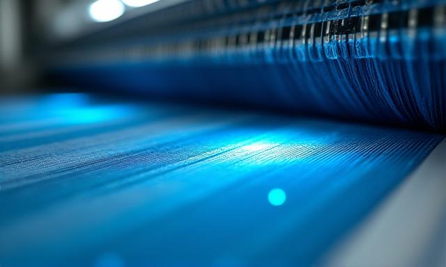 Close up of high-speed textile mill camera sensor