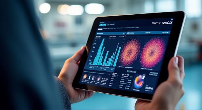 Real-time AI textile quality analytics dashboard showing heatmaps and defect counts